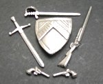 AW17H Half inch scale swords, shield & guns