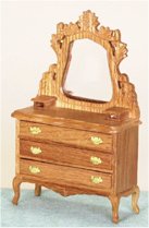 T2177 Carved Dresser with Mirror